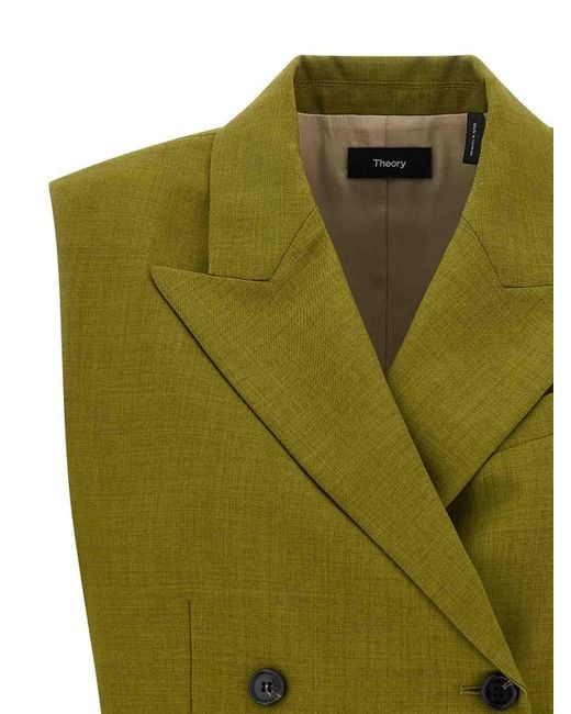 Theory Green Double-Breasted Vest