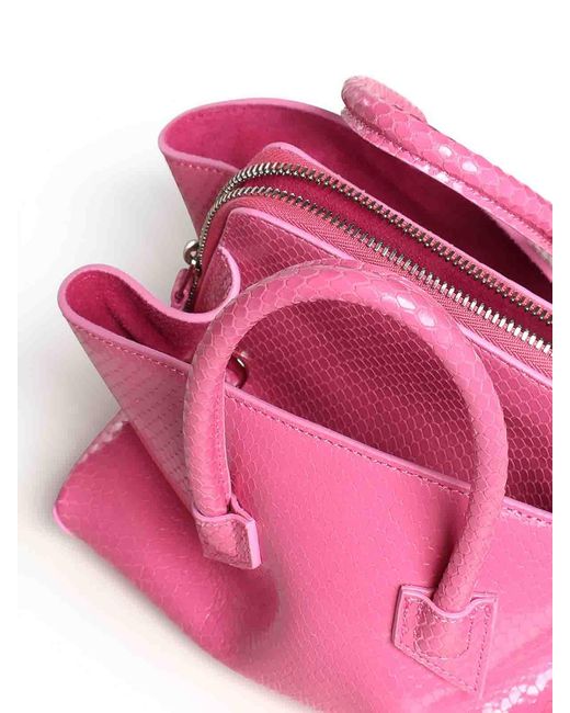 The Attico Pink La Passeggiata Mini Leather Top Handle Bag