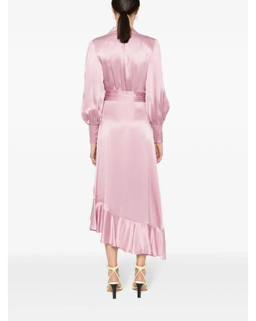 Zimmermann Pink Wrap Short Dress