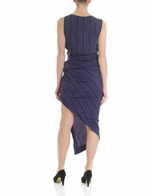 Vivienne Westwood Blue Vian Dress With And Black Stripes