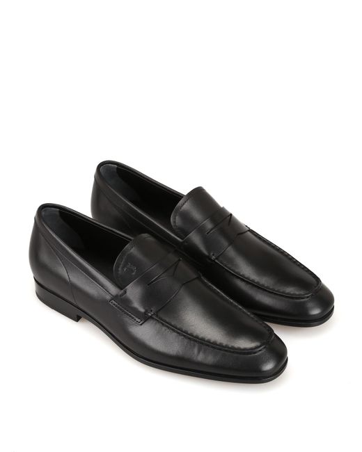 Tod's Black Smooth Leather Loafers for men