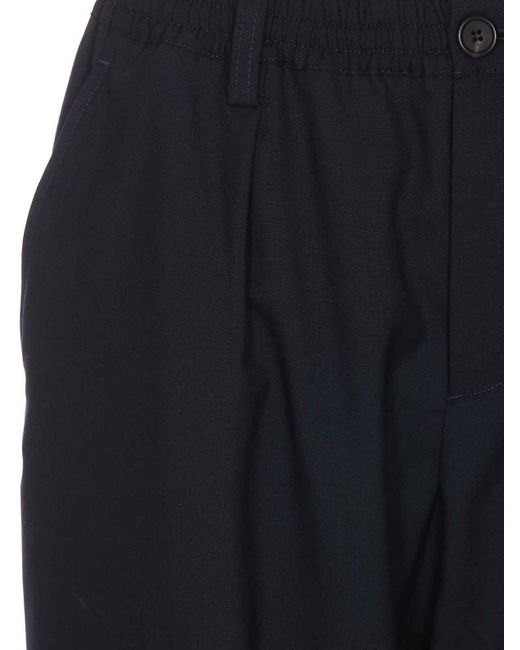 Marni Blue Pants Buttons Elasticized On Waist for men