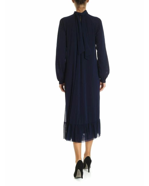 Fuzzi Blue Dress With Flounces