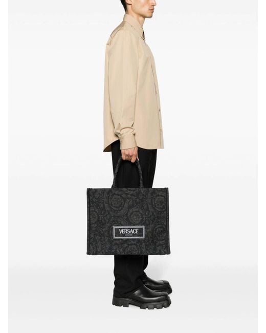 Versace Black Large Barocco Bag for men