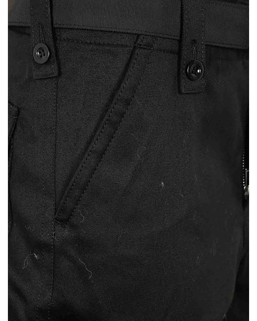 Sacai Black Cotton Chino Pants