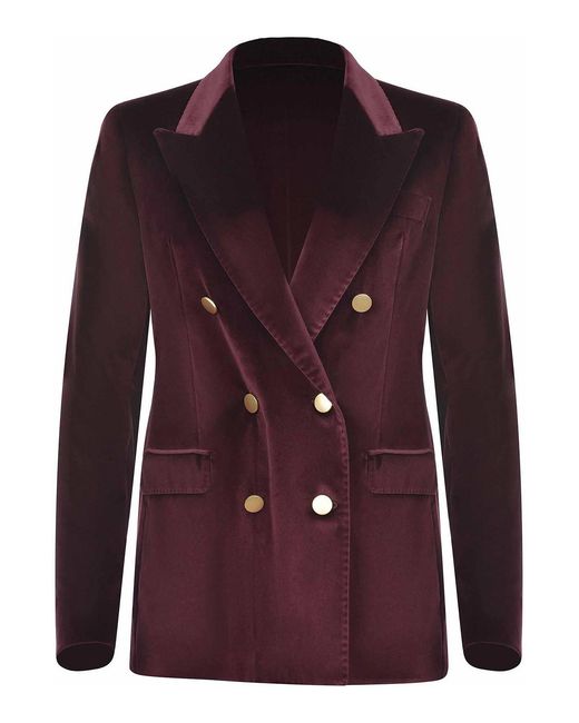 Tagliatore Purple Double-Breasted Jacket