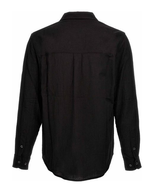 Séfr Black Leo Voile Shirt Pocket Button for men