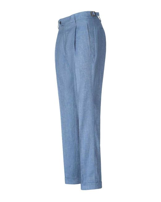 Berwich Blue Relaxed Fit Pants for men