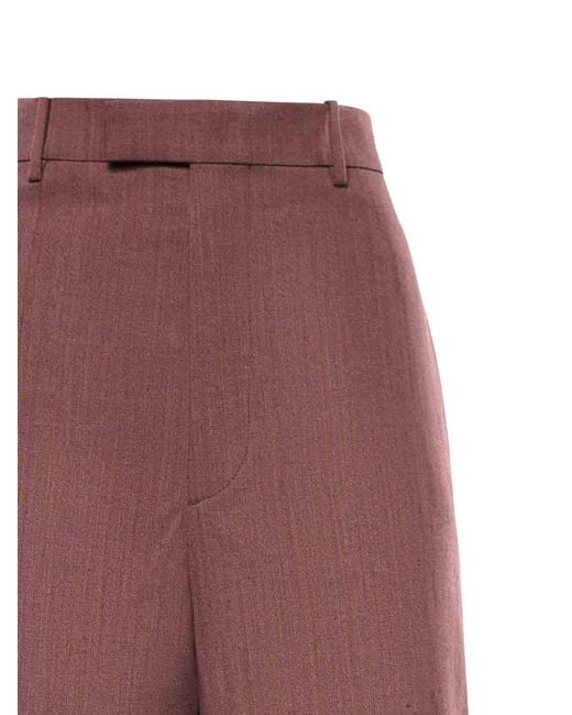Bottega Veneta Purple Wool And Linen Trousers