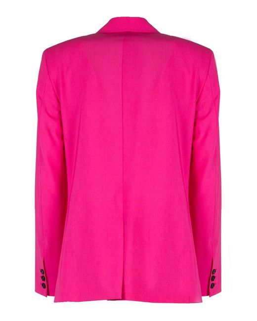 MSGM Pink Light Wool 2 Button Jacket
