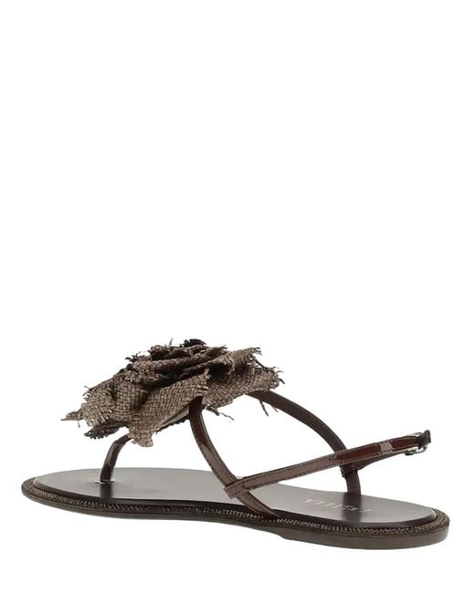 Le Silla Brown Rose Glossy Sandal