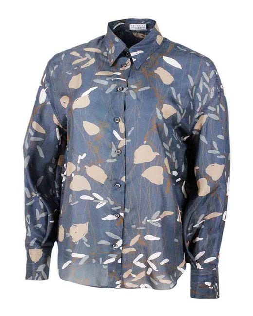 Brunello Cucinelli Blue Shirts
