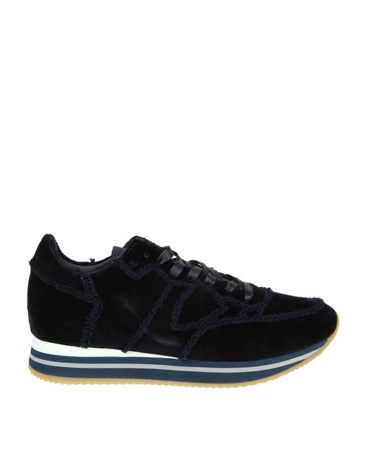 Philippe Model Black Tropez Higher Velour Bleu Velvet Sneakers