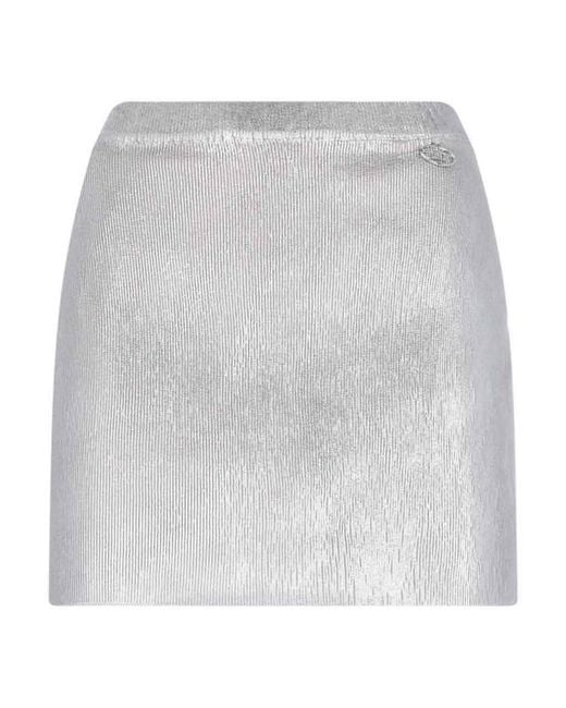 DIESEL Gray Mini Flared Skirt