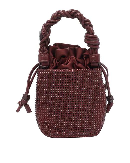 Ganni Red Mini Strass Bou Bucket Pouch