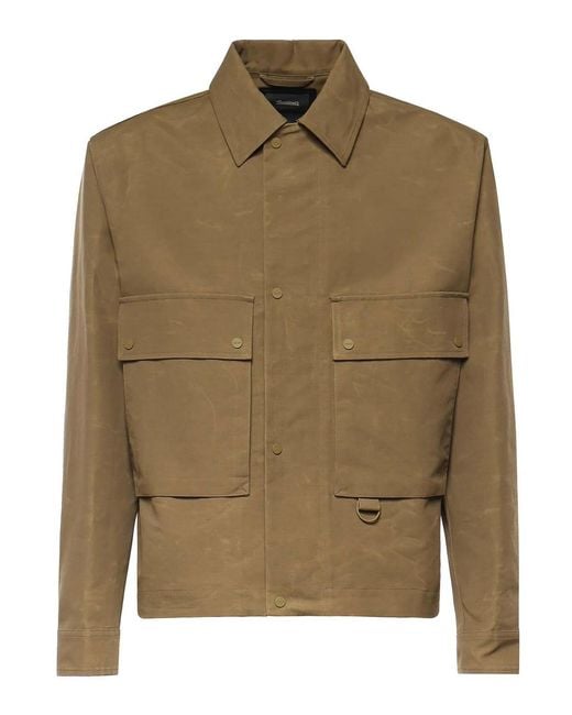 Laminar Green Cotton Blend Shacket for men