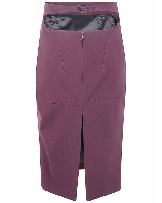 Mugler Purple Midi Skirt