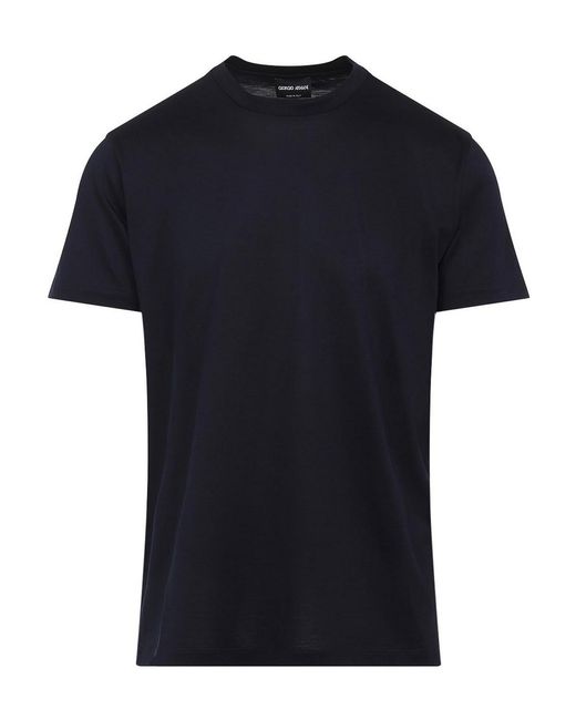 Giorgio Armani Black Silk T-Shirt for men