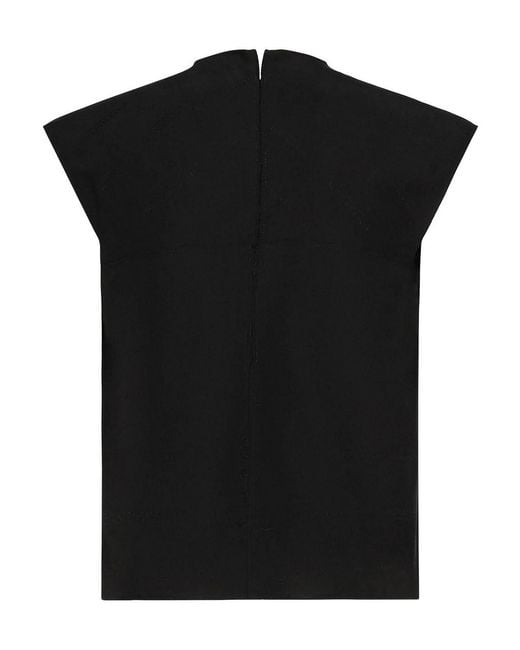 Balenciaga Black Sleeveless Silk Jacquard Top