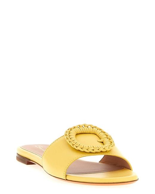 Santoni Yellow Corolle Sandals