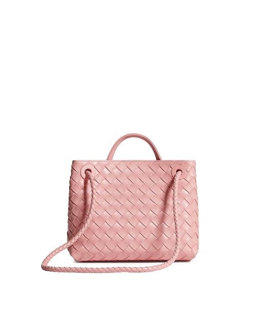 Bottega Veneta Pink Andiamo Small Leather Bag