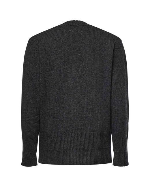 MM6 by Maison Margiela Black Wool Cardigan for men
