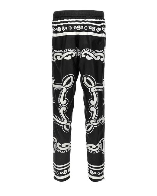 Dolce & Gabbana Black Silk Pants for men