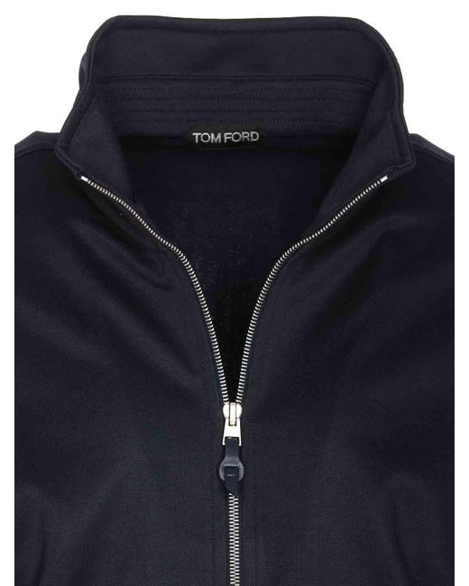 Tom Ford Blue Sweatshirt With Frontal Zip for men