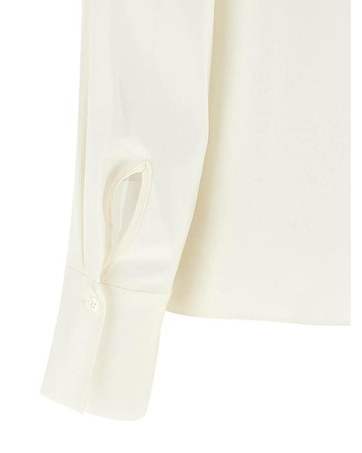 Theory White Silk Blouse