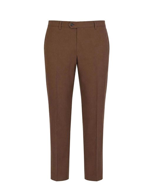 Paolo Tonali Brown 130S Virgin Wool Trousers for men