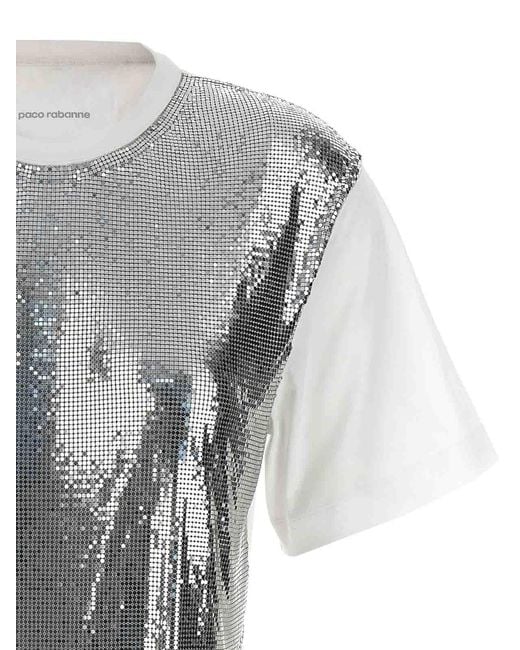 Rabanne Gray Metal Mesh T-Shirt