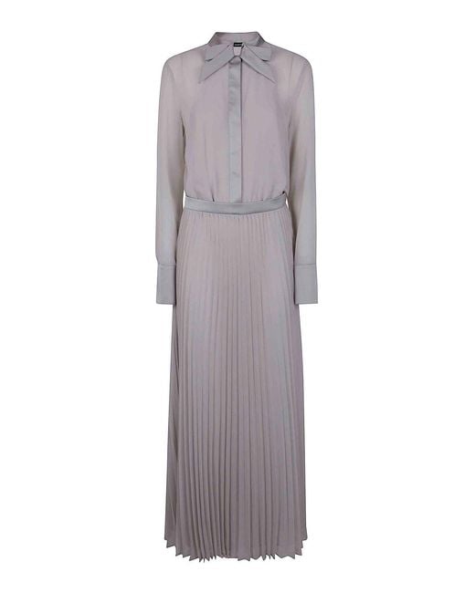 Emporio Armani Gray Bow Detail Maxi Dress