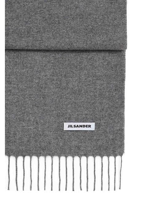 Jil Sander Gray Scarf for men