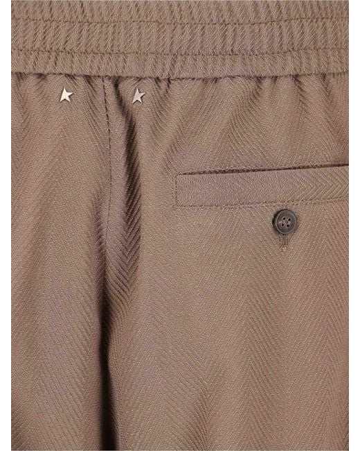 Golden Goose Deluxe Brand Brown Virgin Wool Sports Trousers for men