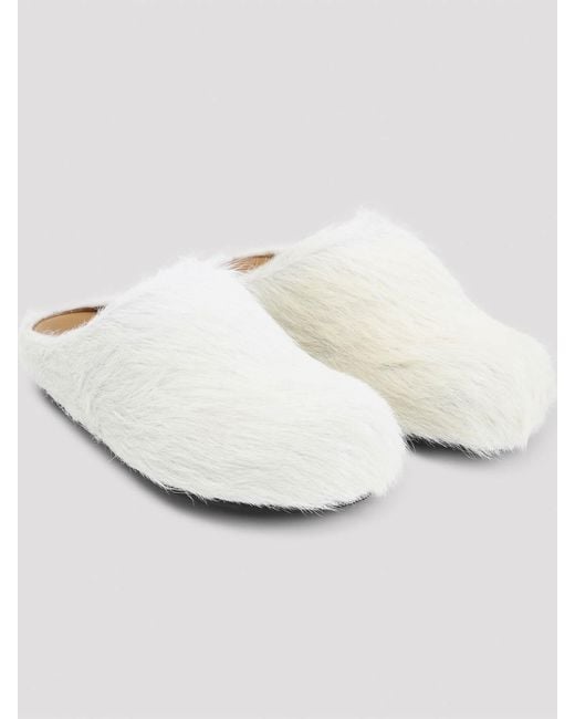 Marni White Fussbett Sabot