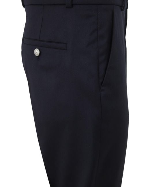 Balmain Blue Straight Tailored Wool Pants for men