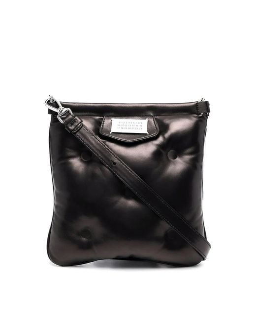 Maison Margiela Black Quilted Leather Messenger Bag for men