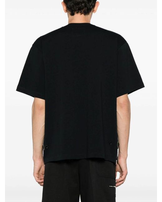 Sacai Black Cotton T-shirt for men