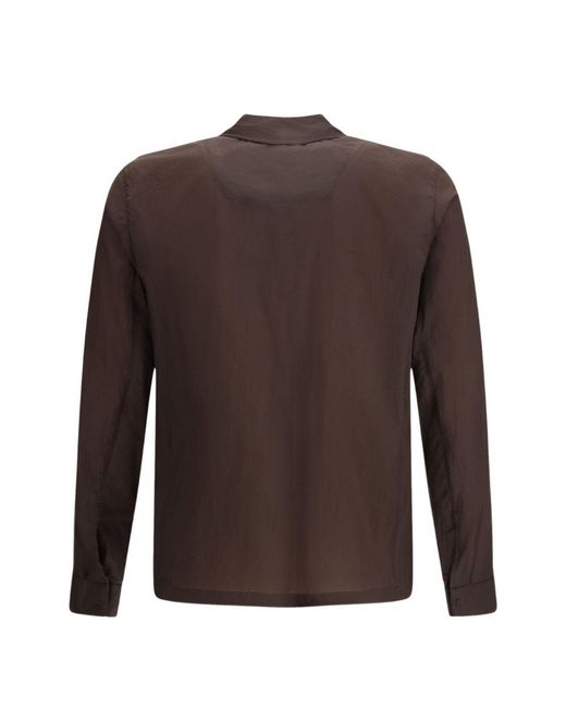 Herno Brown Double Layer Ripstop Nylon Shacket for men