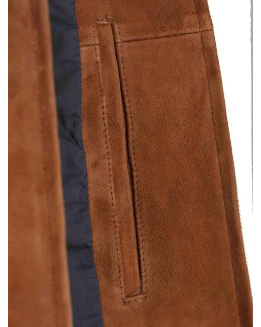 TONYWACK Brown Suede Jacket for men