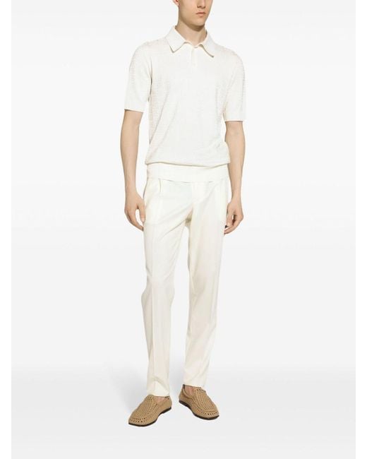 Dolce & Gabbana White Polo Shirt With Dg Logo for men