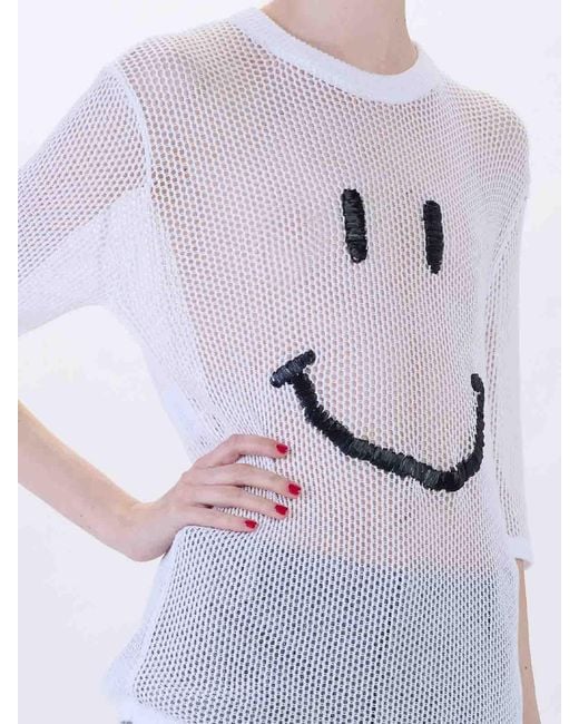 Moschino White Smile Short Sleeve Shirt