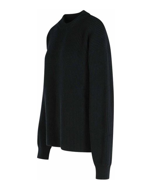 Jil Sander Black Wool Crew Neck Sweater