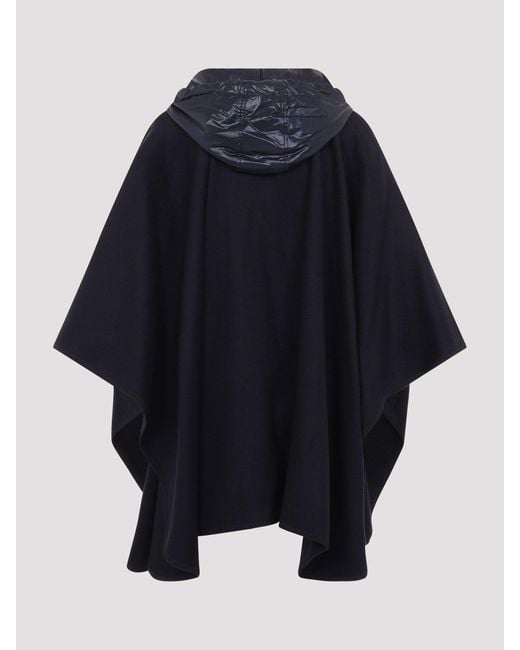 Moncler Blue Wool Cape