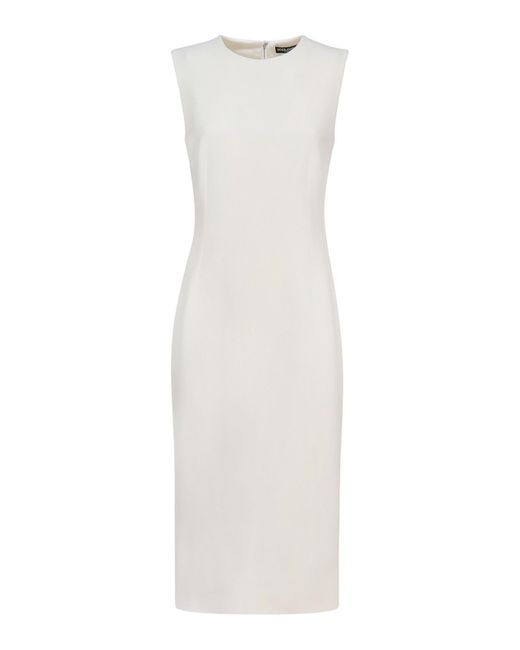 Dolce & Gabbana White Wool Sheath Dress