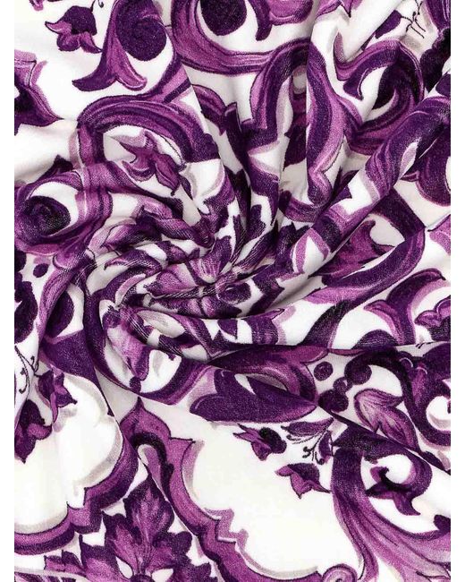 Dolce & Gabbana Purple Beach Towel Print