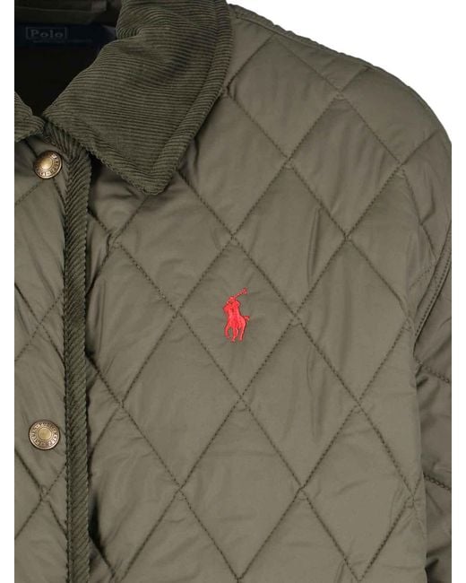 Polo Ralph Lauren Gray Quilted Velvet Collar Recycled Jacket