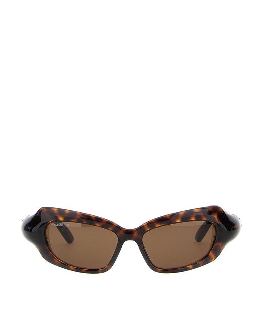 Palazzo Rectangle Occhiali Da Sole Marrone di Balenciaga in Brown da Uomo
