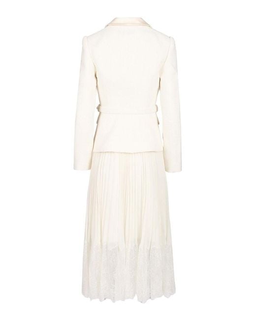 Self-Portrait White Midi Dress