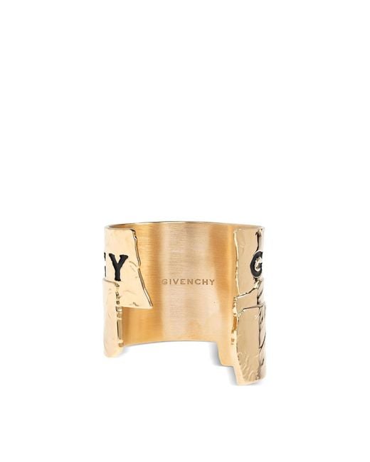 Givenchy Metallic Tape Textured Metal Cuff Bracelet